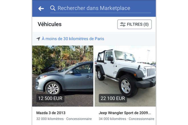 Facebook ouvre sa place de marché aux voitures d’occasion des professionnels