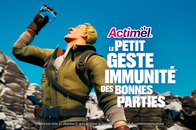 La marque Actimel de Danone insère son offre dans le jeu vidéo Fortnite et cible la Génération Z